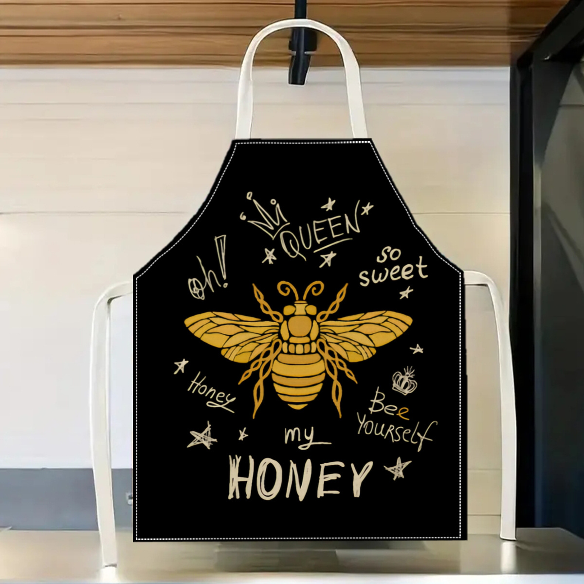 Home Cooking Queen - Queen Bee Honey Apron Linen Cotton