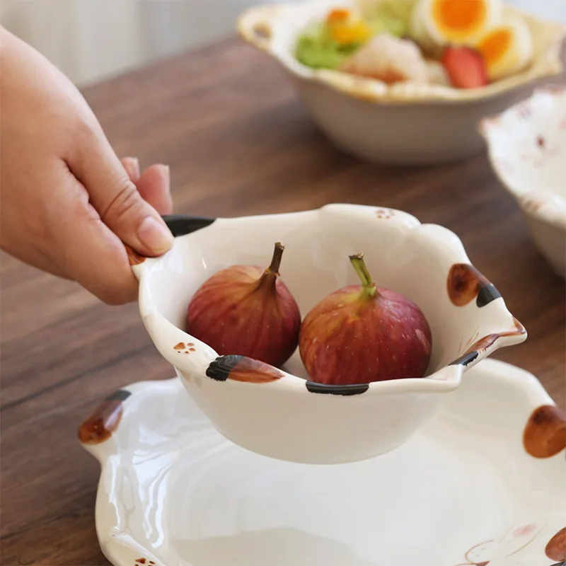 Cartoon Cat Ceramic Bowl Plate - Home Cooking For Cats recension och pris