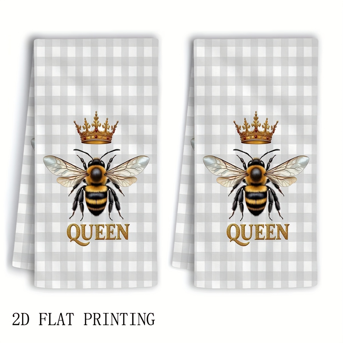 2Pcs, Plaid Queen Bee Garden K - Home Cooking Queen recension och pris