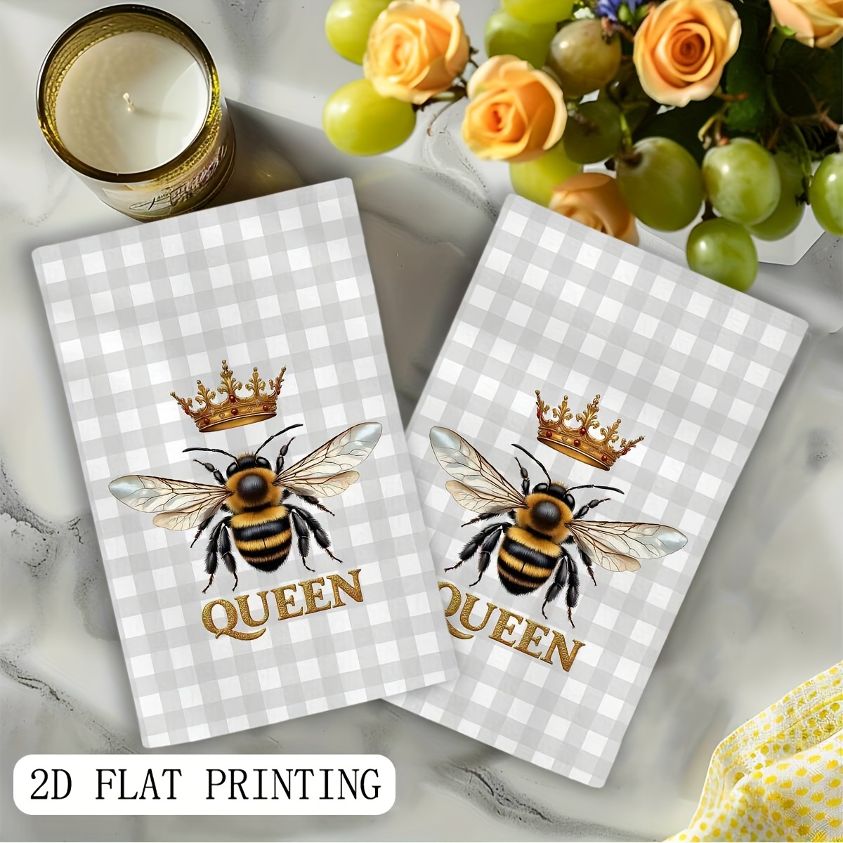 2Pcs, Plaid Queen Bee Garden K - Home Cooking Queen recension och pris