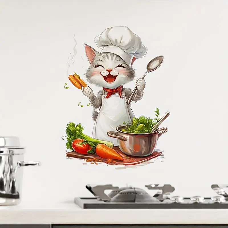 Cartoon Cat Cooking Stickers,  - Home Cooking For Cats recension och pris