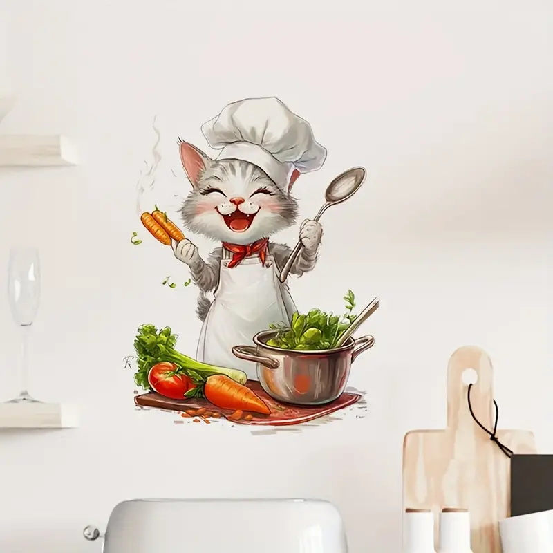 Cartoon Cat Cooking Stickers,  - Home Cooking For Cats recension och pris