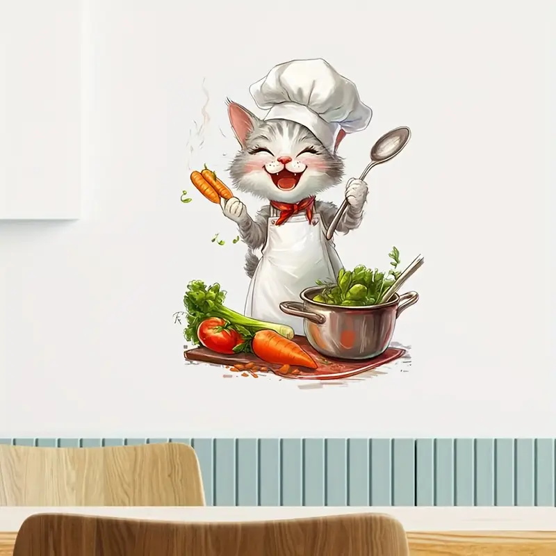 Cartoon Cat Cooking Stickers,  - Home Cooking For Cats recension och pris