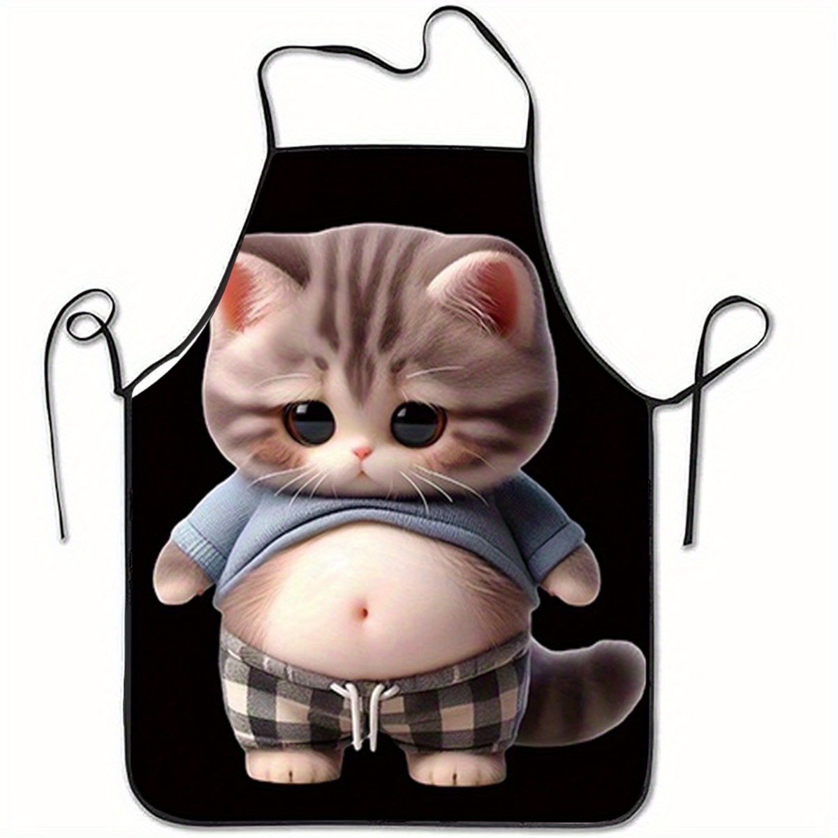 Cute Cartoon Cat Print Apron,  - Home Cooking For Cats recension och pris