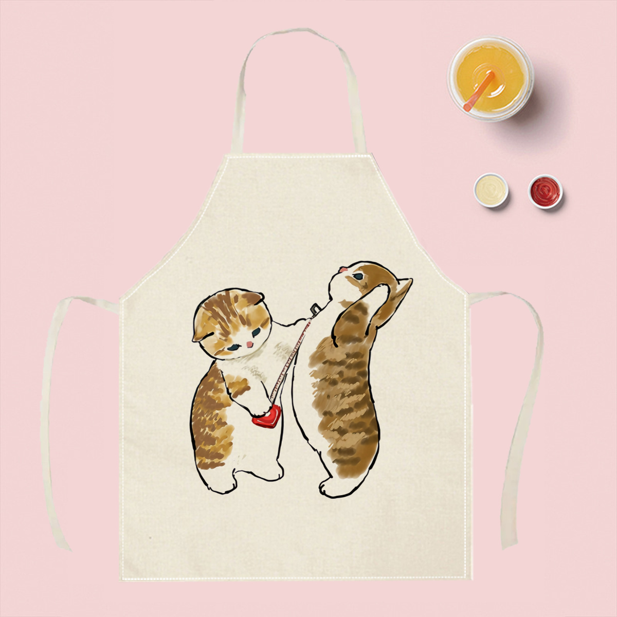 1pc Cute Cats Playing Apron Li - Home Cooking For Cats recension och pris