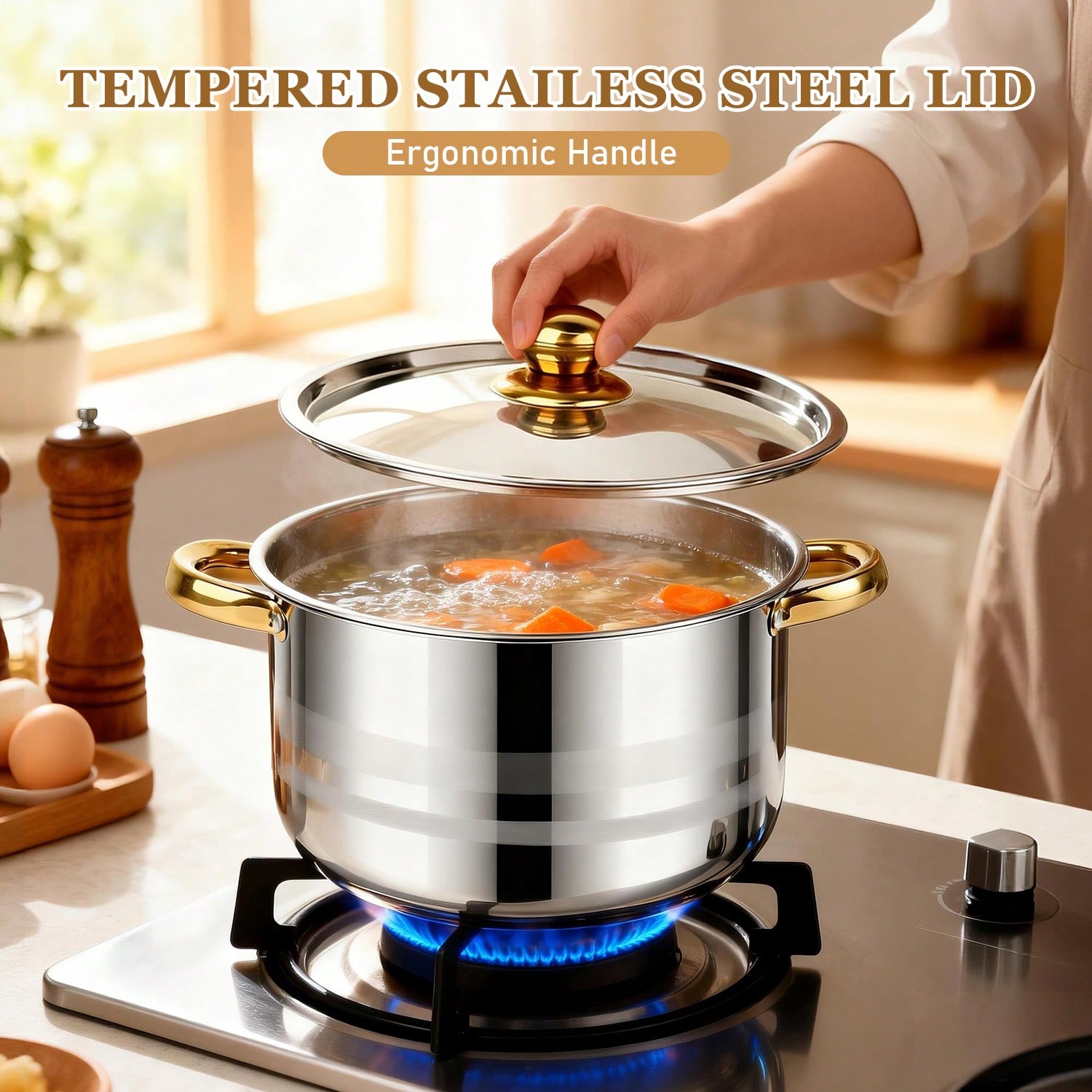 Stainless Steel Pot Set Modern - Home Cooking Utensils recension och pris