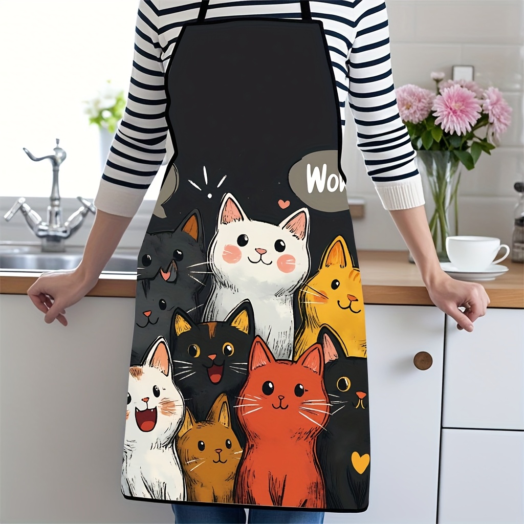 Cute Cartoon Cat Print Polyest - Home Cooking For Cats recension och pris