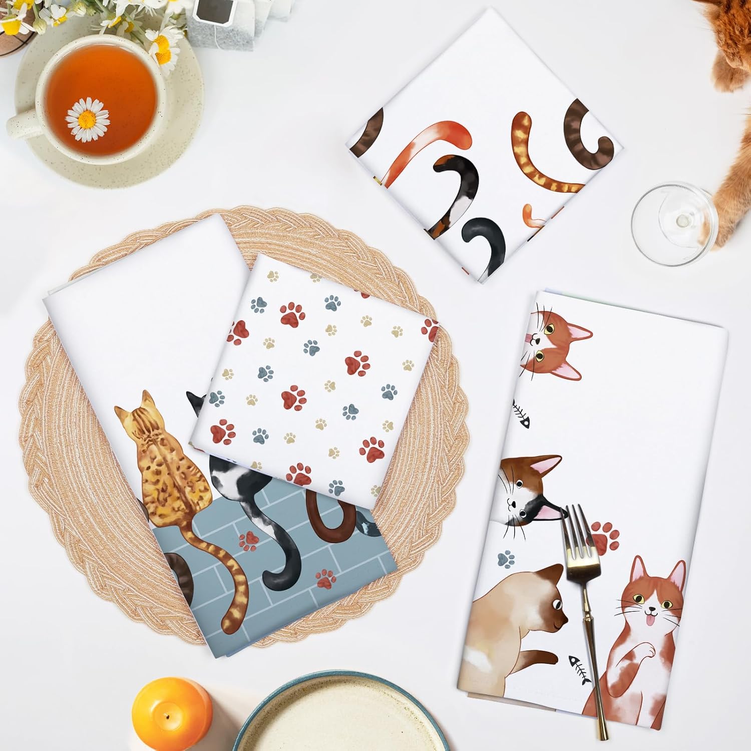 4Pcs, Cat Paw Print Tail Kitch - Home Cooking For Cats recension och pris